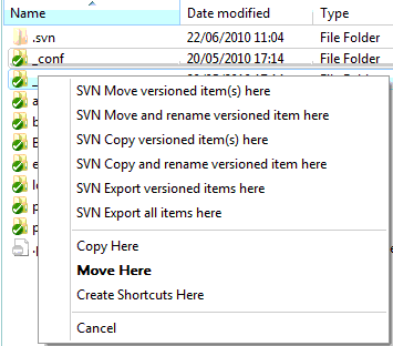 Moving SVN folders with tortoise SVN